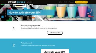 Activate SIM | giffgaff europa