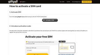 How to activate a SIM card | giffgaff delivery