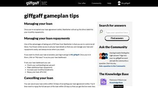 Manage your loan | giffgaff