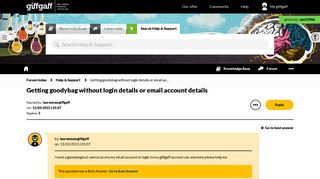 Getting goodybag without login details or email ac... - The giffgaff ...