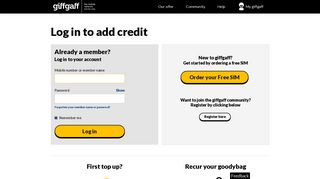 Top up and buy a goodybag online | giffgaff
