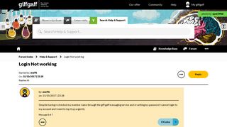 Login Not working - The giffgaff community