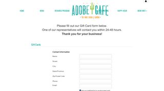 Adobe Cafe Tex Mex Cocina - Gift Cards