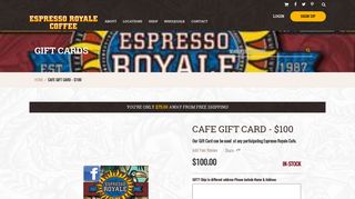 Espresso Royale Cafe Gift Card