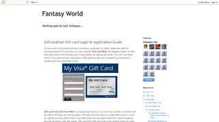 Giftcardmall Gift card Login & registration Guide | Fantasy World
