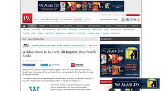 Weldon Owen to Launch Gift Imprint, Blue Streak Books