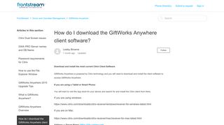 How do I download the GiftWorks Anywhere client software ...