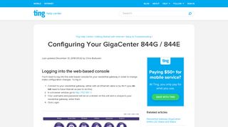 Configuring Your GigaCenter 844G / 844E – Ting Help Center