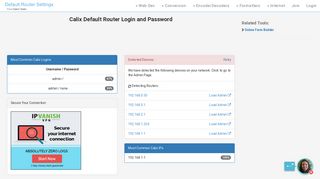 Calix Default Router Login and Password - Clean CSS
