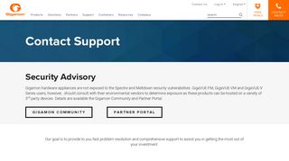 Contact Support | Hardware & Software Support | Gigamon