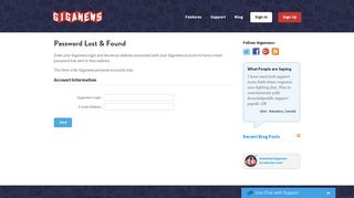 Giganews - Password Lost & Found