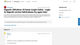 Gigantic (Windows 10 Game )Login Failed - Login to Gigantic ...