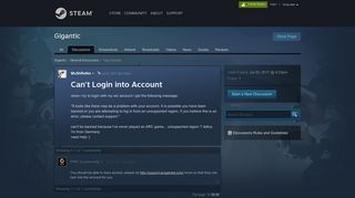 Can't Login into Account :: Gigantic General Discussions