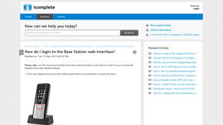 How do I login to the Base Station web interface? : icomplete