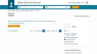 Gigats | Complaints | Better Business Bureau® Profile