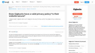 Does Gigbucks have a valid privacy policy? Is their website secure ...