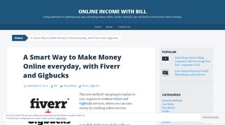 A Smart Way to Make Money Online everyday, with Fiverr and Gigbucks