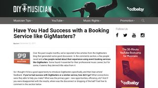 Have You Had Success with a Booking Service like GigMasters? - DIY ...