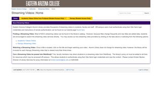 Home - Streaming Videos - LibGuides at Eastern Arizona College