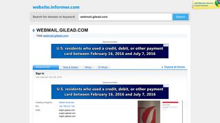 webmail.gilead.com at Website Informer. Sign In. Visit Webmail Gilead.