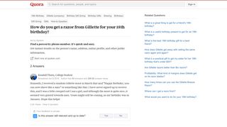 How to get a razor from Gillette for your 18th birthday - Quora