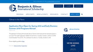 Application Now Open for Spring 2019 and Early ... - Gilman Scholarship
