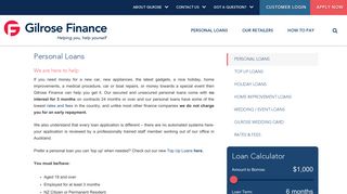Personal Loans | Gilrose Finance