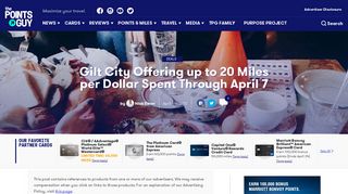 Gilt City Offering up to 20 Miles per Dollar Spent Through April 7