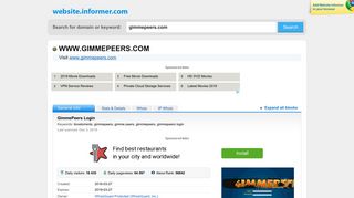 gimmepeers.com at WI. GimmePeers Login - Website Informer