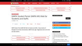 GIMPA Student Portal: GIMPA MIS Web for Students and Staffs