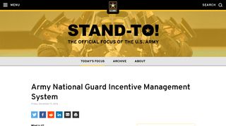 U.S. Army STAND-TO! | Army National Guard Incentive Management ...