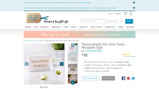 personalised gin and tonic wooden sign by edgeinspired ...