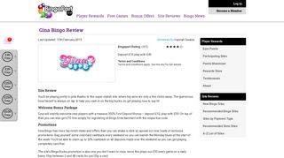 Gina Bingo Player Reviews and Exclusive Offers - BingoPort