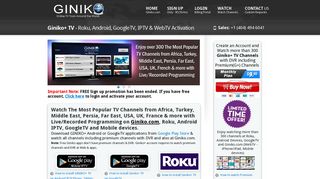 Giniko+ TV Activation Portal - Roku,Android/GoogleTV/Web Streaming ...