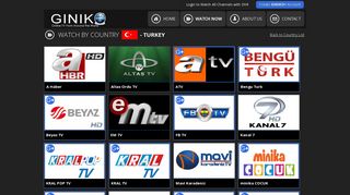 TURKEY - Watch Live with DVR TV Channels - GINIKO