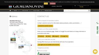 Contact us - Giordano Wines