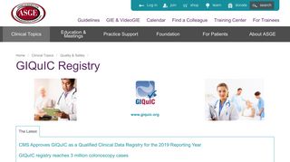 ASGE | GIQuIC Registry