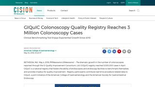 GIQuIC Colonoscopy Quality Registry Reaches 3 Million Colonoscopy ...