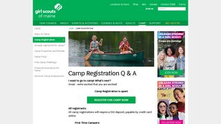 Camp Registration - Girl Scouts of Maine