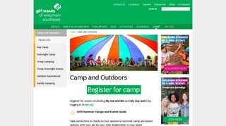 Camp and Outdoors | Girl Scouts of Wisconsin Southeast