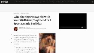 Why Sharing Passwords With Your Girlfriend/Boyfriend Is A ... - Forbes