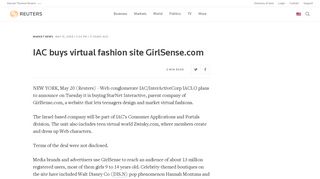 IAC buys virtual fashion site GirlSense.com | Reuters