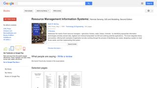 Resource Management Information Systems: Remote Sensing, GIS and ...