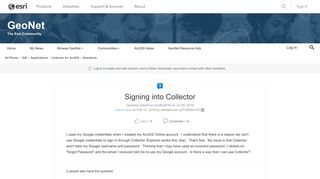 Signing into Collector | GeoNet