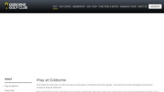 Play at Gisborne - Gisborne Golf Club