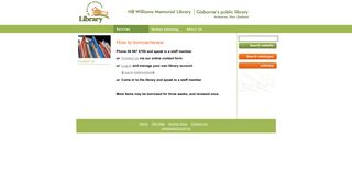 How to borrow/renew | HB Williams Memorial Library - Gisborne's ...