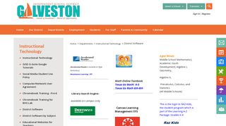 District Software Links - Galveston ISD