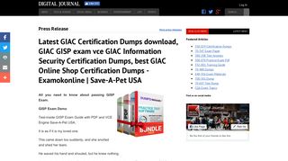 Latest GIAC Certification Dumps download, GIAC GISP exam vce ...