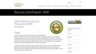 GIAC Information Security Professional Certification | GISP