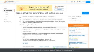 login to github from command line with multiple accounts - Stack ...